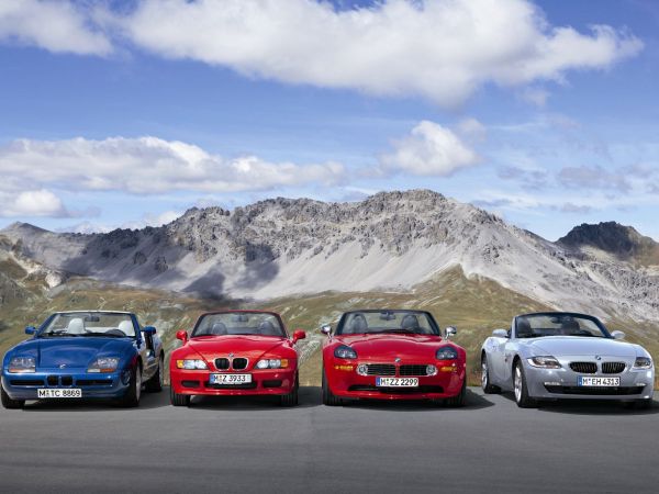 BMW Z1 roadster, BMW Z3 roadster, BMW Z8 roadster and BMW Z4 roadster